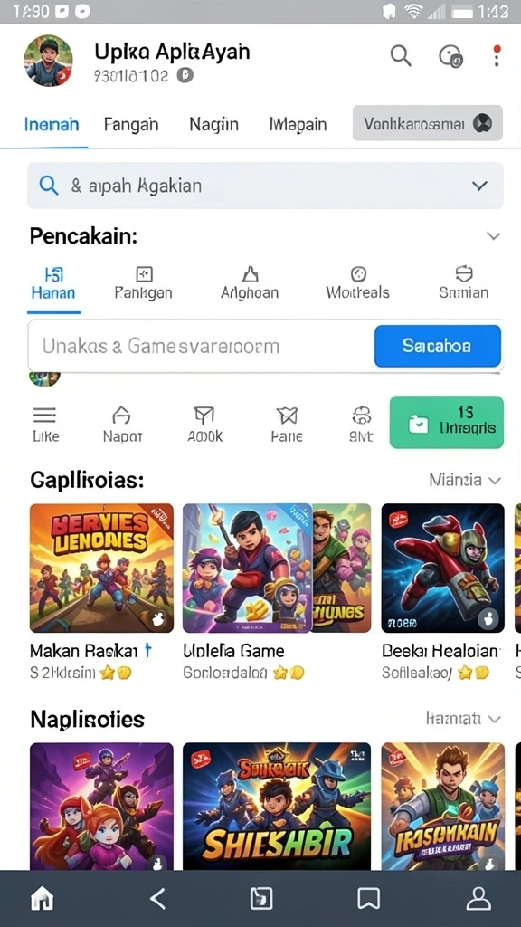 Tangkapan layar: Menu utama yang menarik.