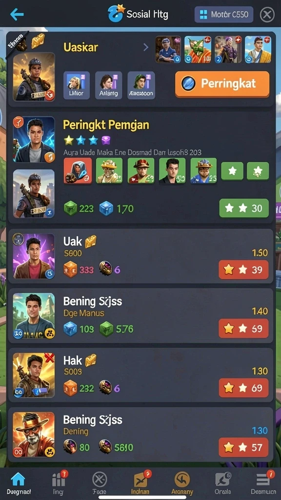 Fitur interaksi sosial yang menarik.