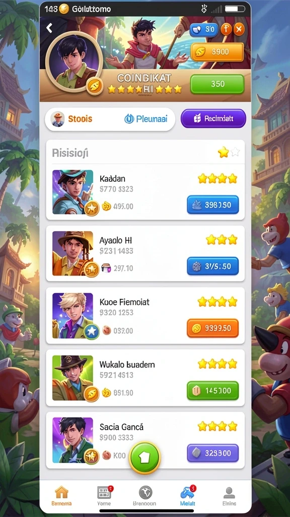 Fitur leaderboard untuk bersaing dengan pemain lain.
