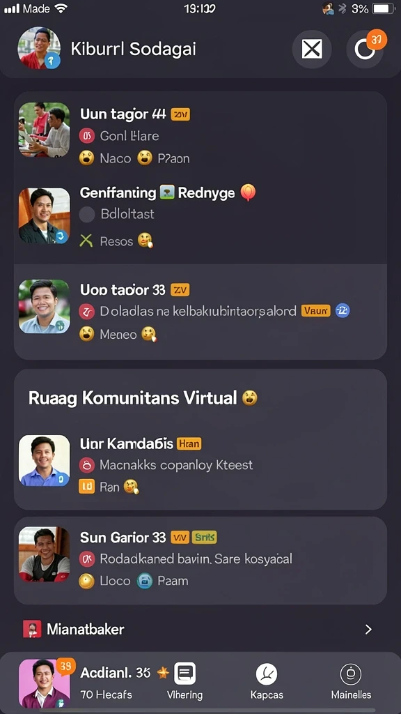 Fitur komunitas yang memungkinkan interaksi antar pemain.